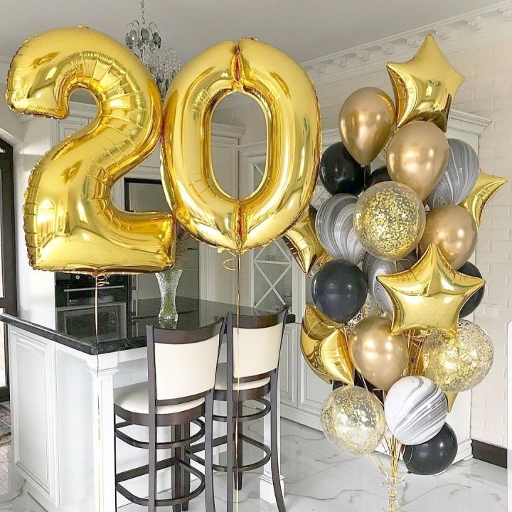 Фольгированный шар Золотая Цифра в Чите