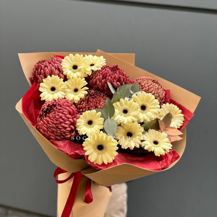 Букет гербер и хризантем Бигуди в Чите