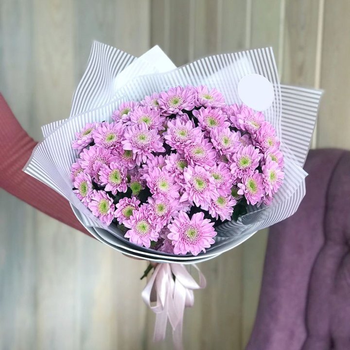 Букет розовых хризантем в Чите