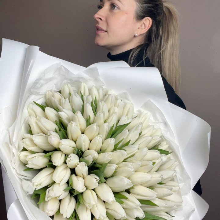 101 белый тюльпан №2 в Чите