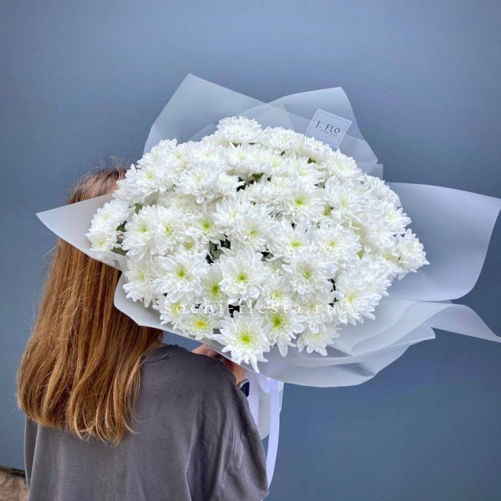 Букет хризантем "Белая снежинка" в Чите