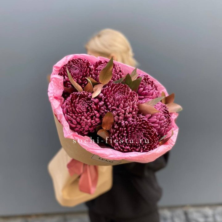 7 Хризантем Бигуди в золоте в Чите