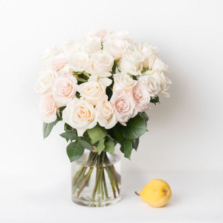 25 кремовых роз в Чите