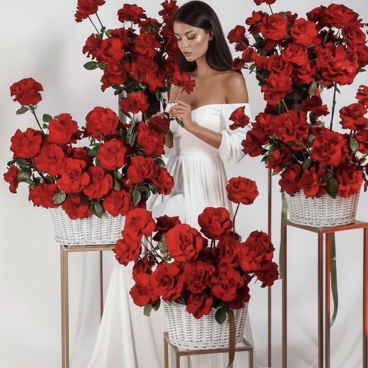 Сет из красных французских роз в Чите