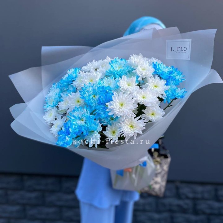Букет хризантем "Голубая снежинка" в Чите