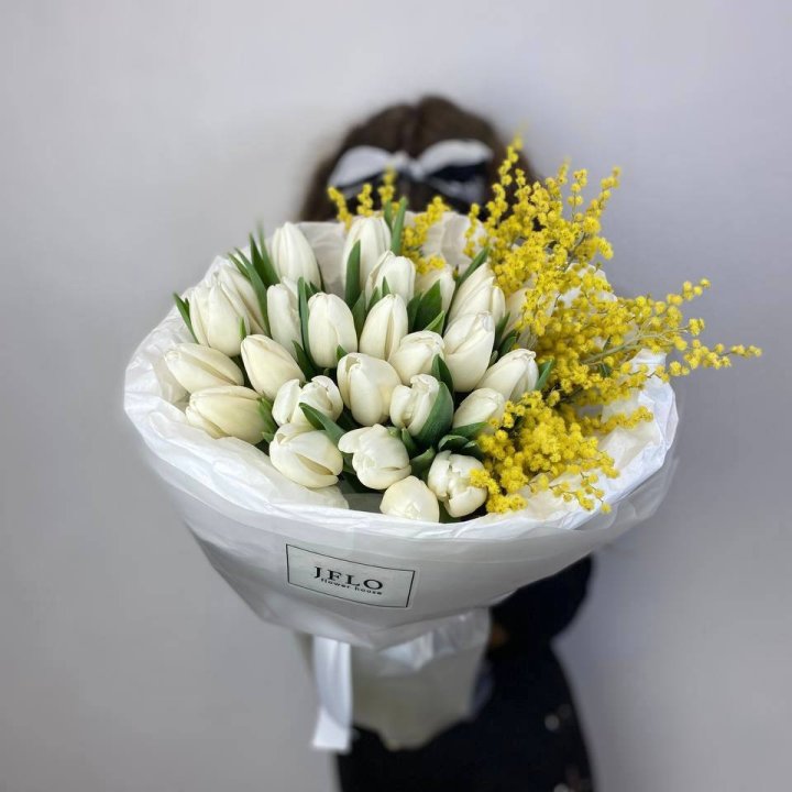 Дуо тюльпан и мимоза в Чите