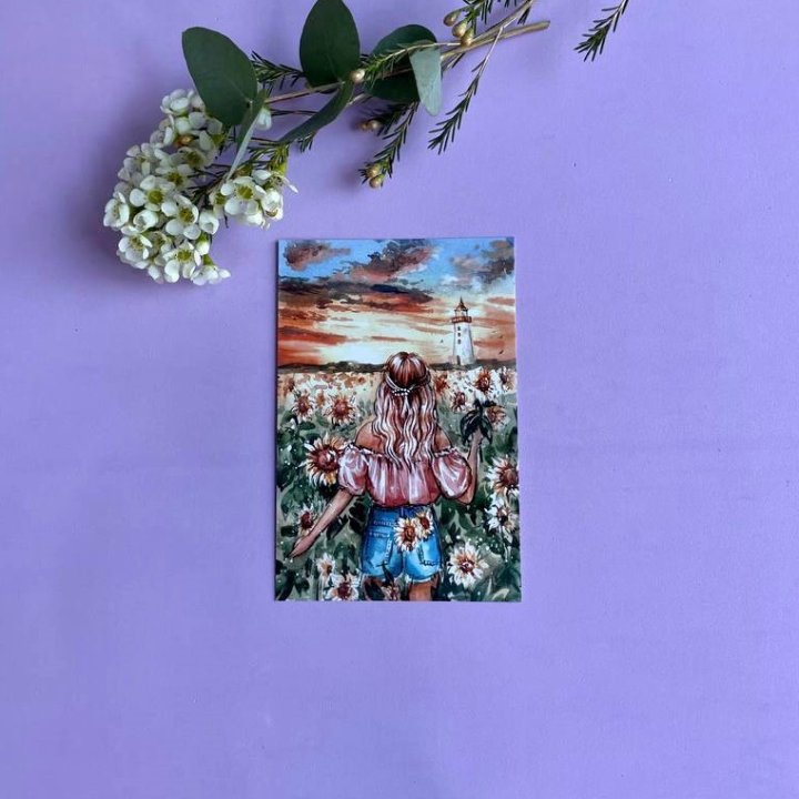 Открытка к букету "Подсолнух" в Чите