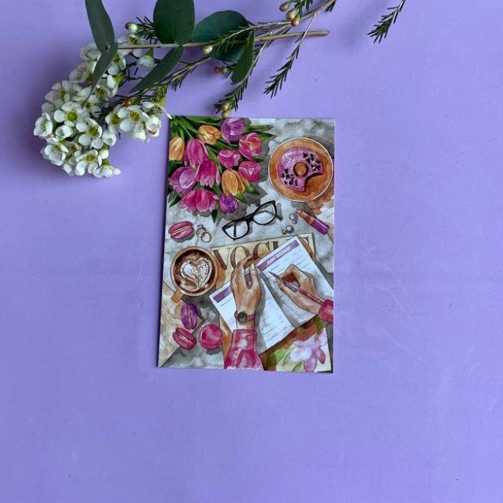 Открытка к букету "Леди на работе" в Чите