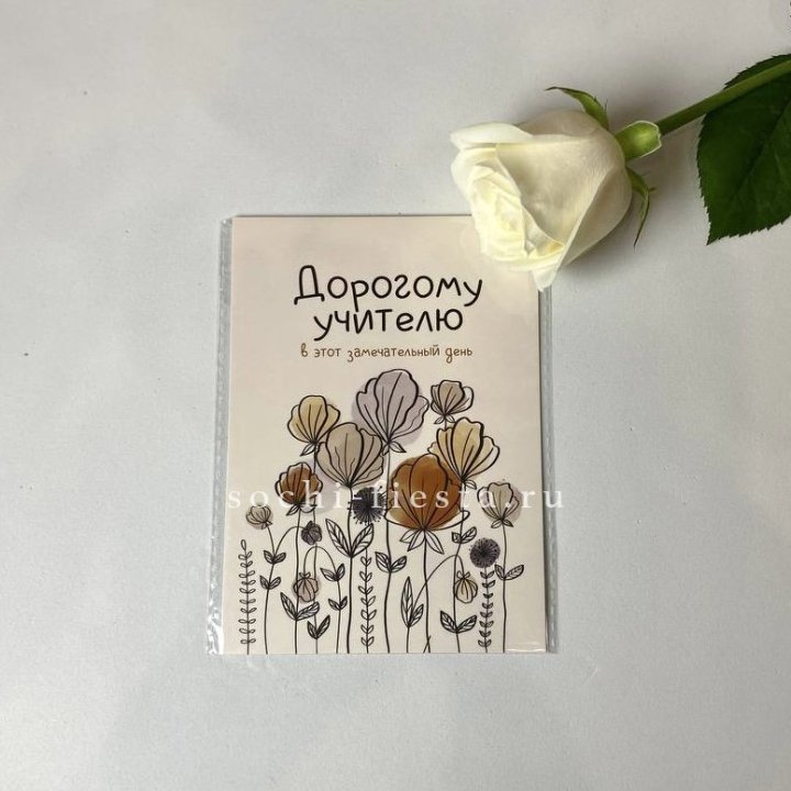 Открытка к букету "Дорогому учителю" в Чите
