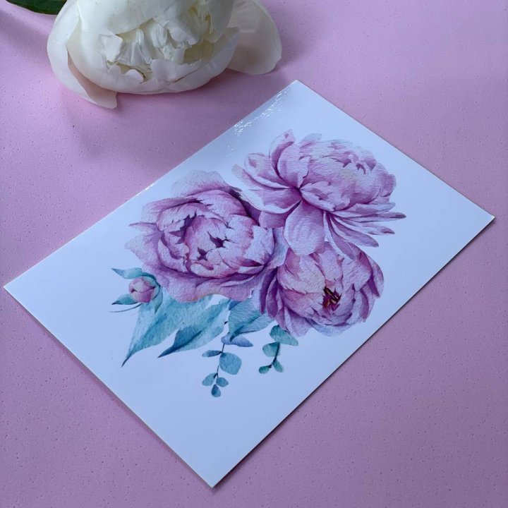 Открытка к букету "Пионы" в Чите