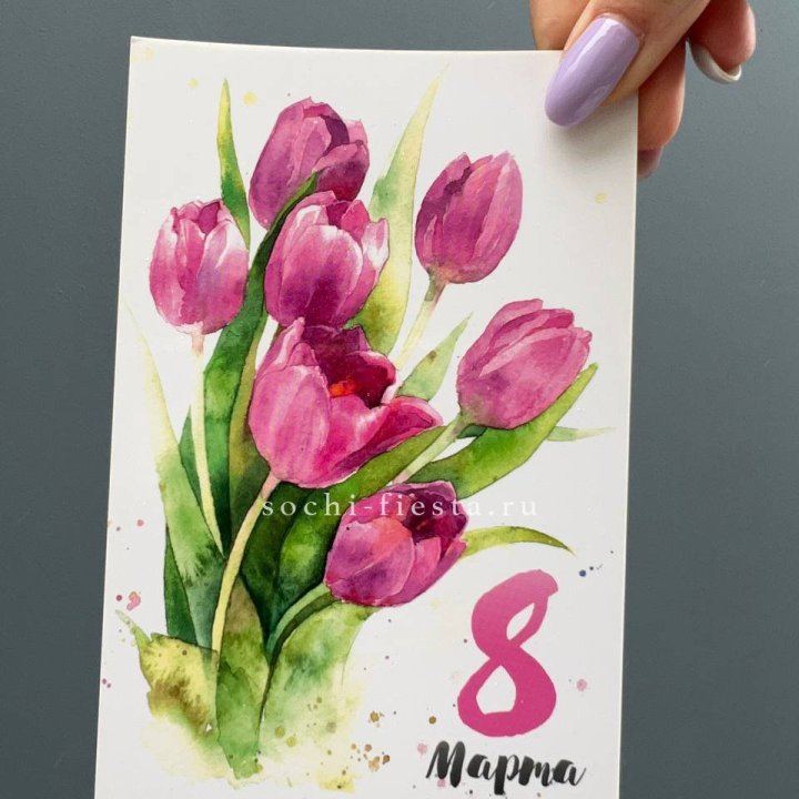 Открытка к букету "8 марта!" в Чите