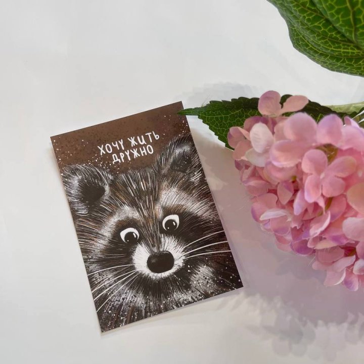 Открытка к букету "Енотик" в Чите