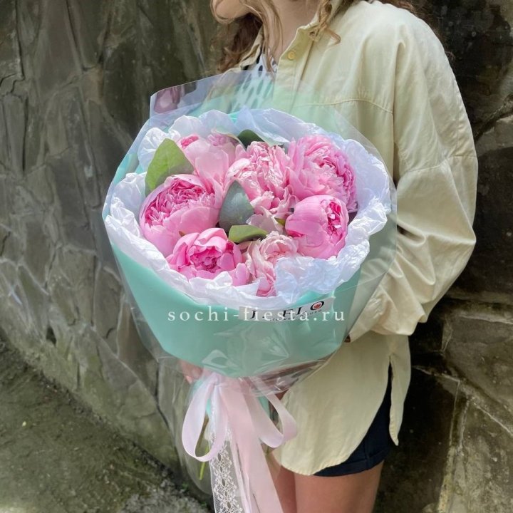 7 зефирных пионов в фоамиране в Чите