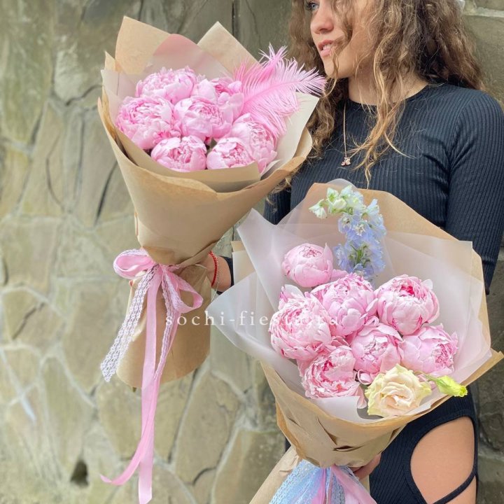 7 зефирных пионов  в Чите