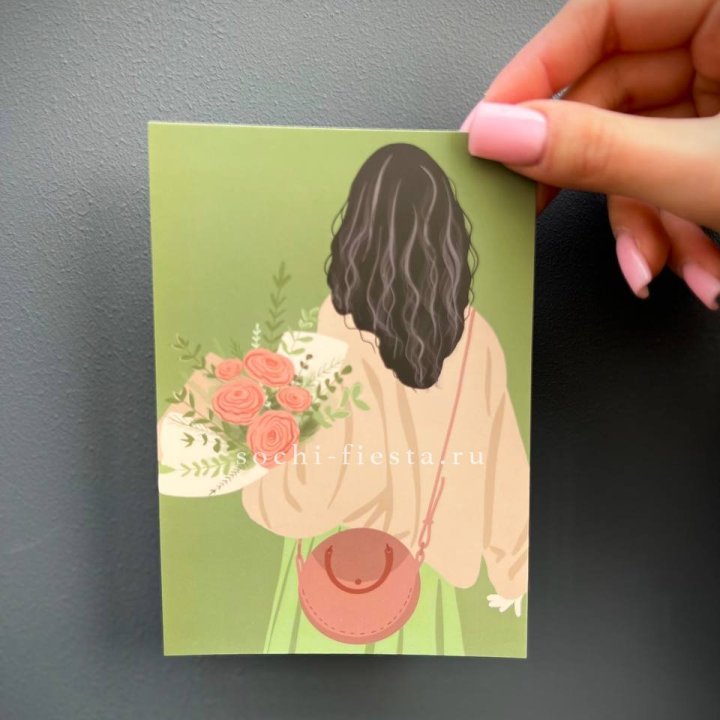 Открытка к букету "Потрясающая девушка" в Чите