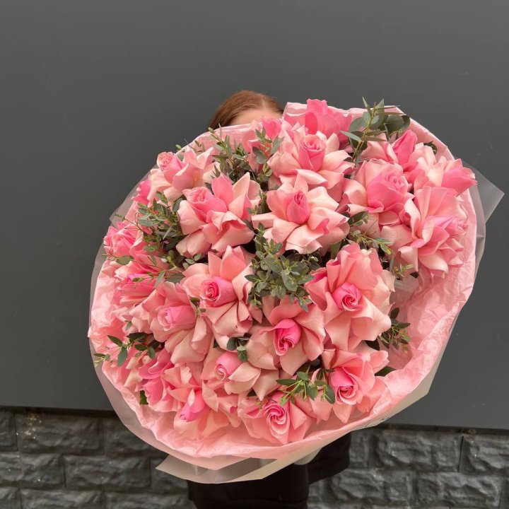  25 розовых французских роз в Чите