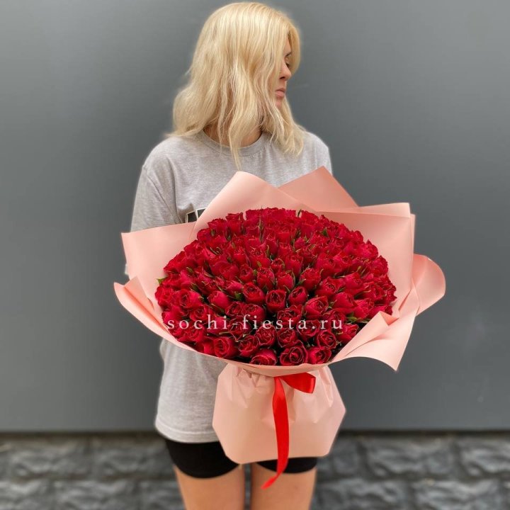 101  красная кенийская роза  в Чите