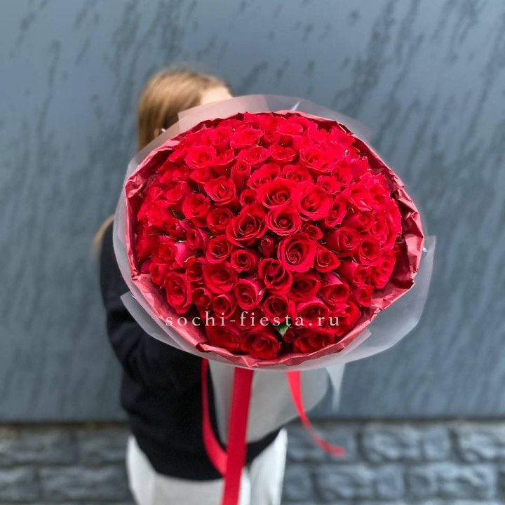 101  красная кенийская роза  в Чите