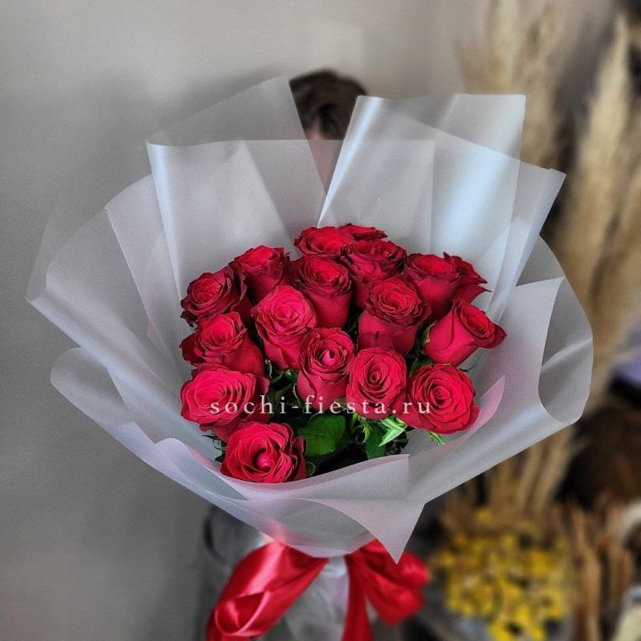 17 красных роз "Нет времени ждать" в Чите