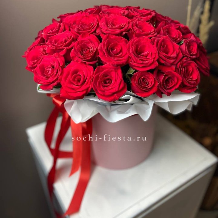 Красные розы 51шт  в коробке в Чите