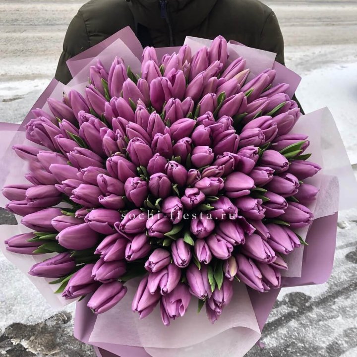 101 сиреневый тюльпан в Чите