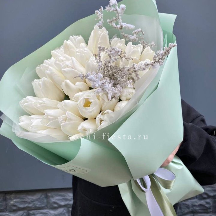 Букет белых тюльпанов "Бьянко" в Чите